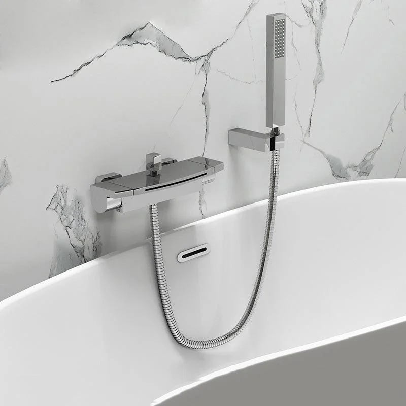 Contemporary Metal Bathtub Tap Double-Handle Bathroom Tap -Bathlova