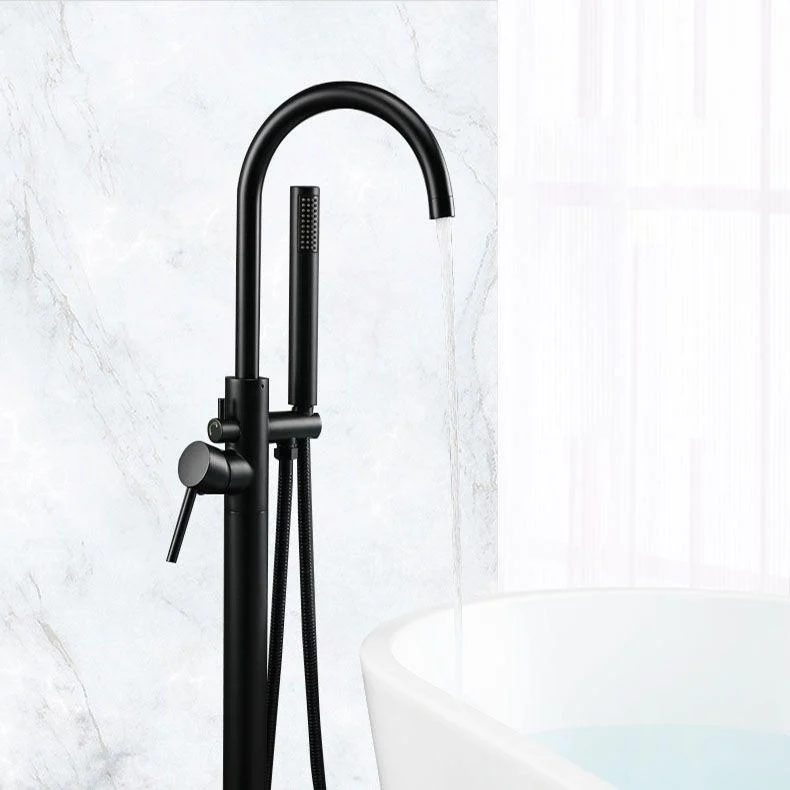 Contemporary Metal Freestanding Tap Floor Mounted Freestanding Bathtub Tap -Bathlova