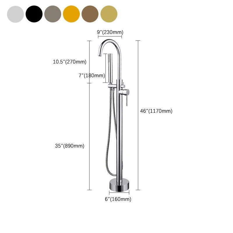 Contemporary Metal Freestanding Tap Floor Mounted Freestanding Bathtub Tap -Bathlova