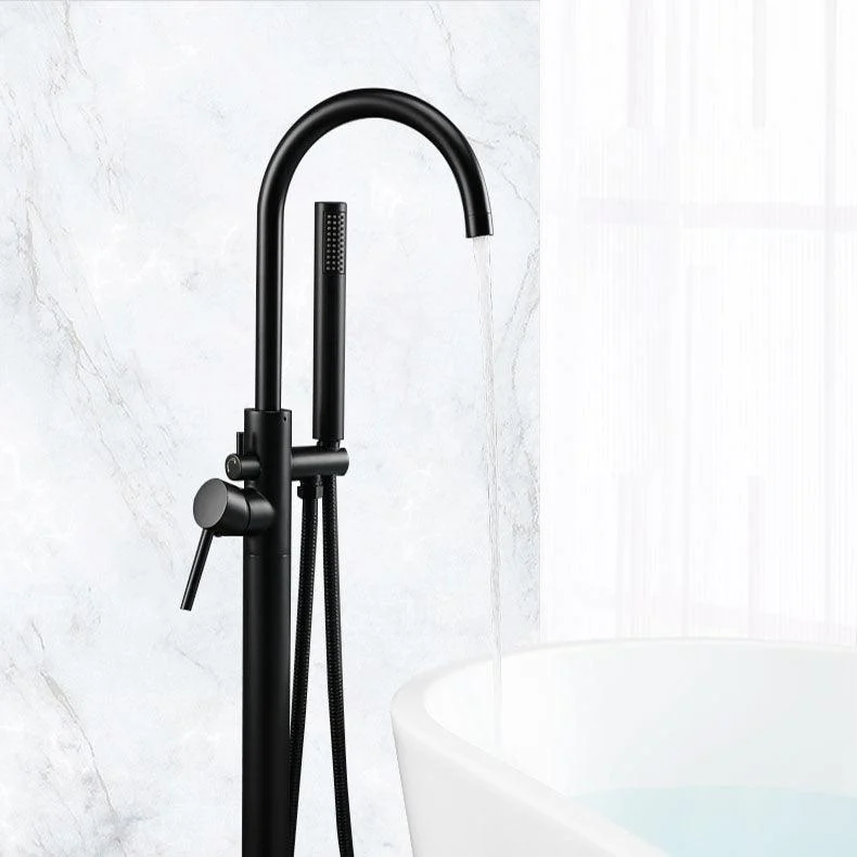 Contemporary Metal Freestanding Tap Floor Mounted Freestanding Bathtub Tap -Bathlova