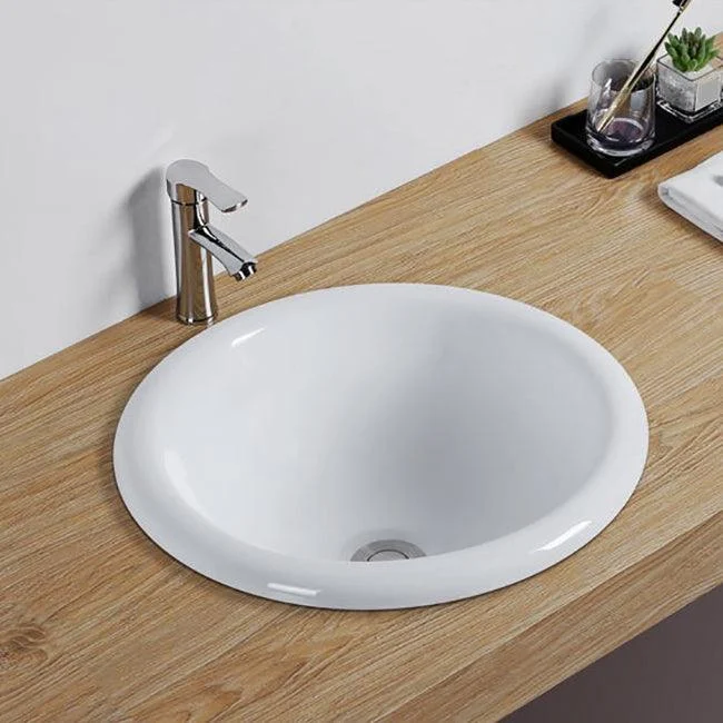 Contemporary Oval Wash Stand Ceramic Metal Undermount Bathroom Sink -Bathlova