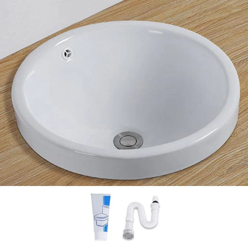 Contemporary Oval Wash Stand Ceramic Metal Undermount Bathroom Sink -Bathlova