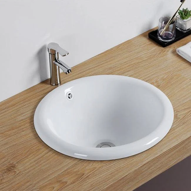 Contemporary Oval Wash Stand Ceramic Metal Undermount Bathroom Sink -Bathlova