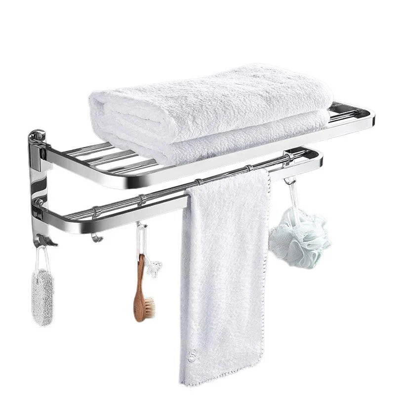 Contemporary Polished Chrome Bathroom Accessory Set with Towel Bar & Bath Shelf -Bathlova