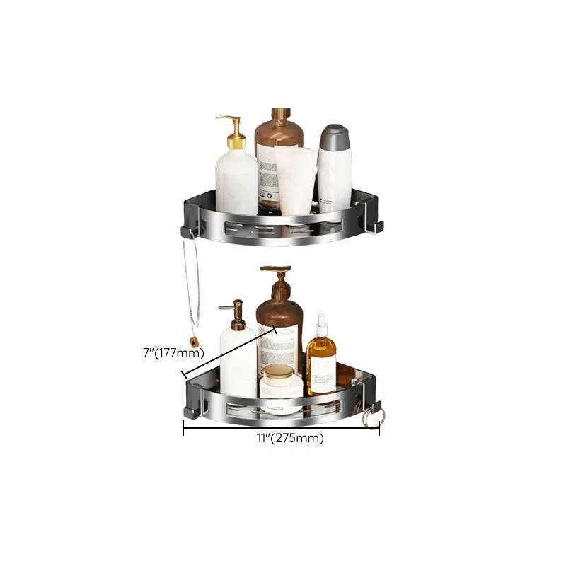 Contemporary Polished Chrome Bathroom Accessory Set with Towel Bar & Bath Shelf -Bathlova