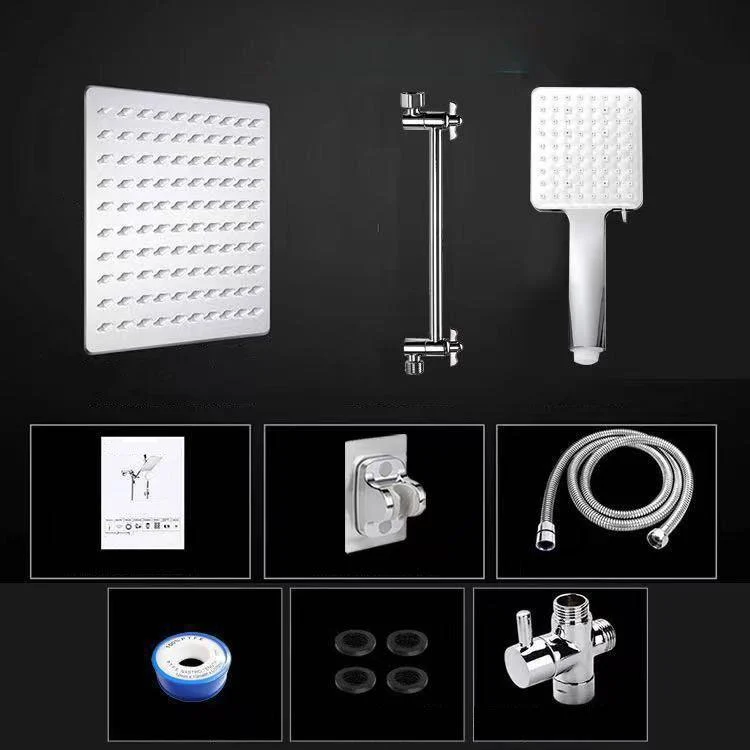 Contemporary Pull Down Dual Shower Head Square High Arch Shower Head Combo in Chrome -Bathlova