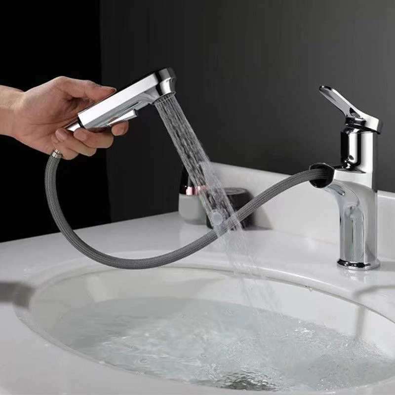 Contemporary Pull-out Tap Single Lever Handle Tap for Bathroom -Bathlova