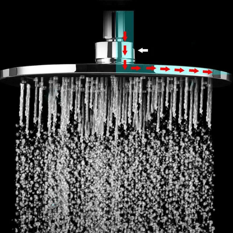 Contemporary Rain Fall Shower Head Combo Round Single Spray Shower Combo -Bathlova