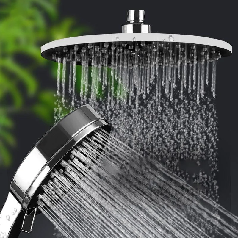 Contemporary Rain Fall Shower Head Combo Round Single Spray Shower Combo -Bathlova