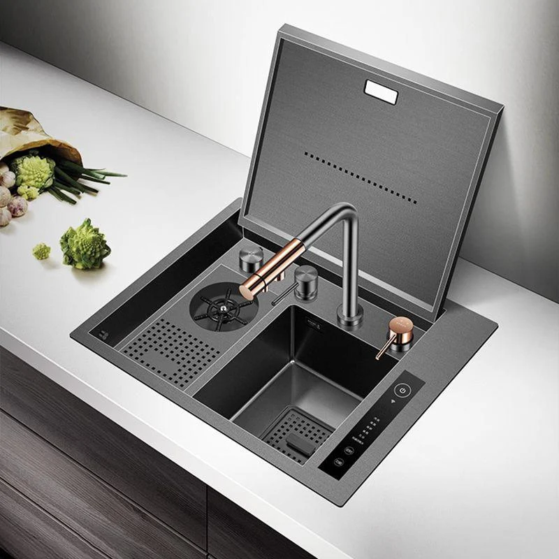 Contemporary Rectangle Kitchen Sink Stainless Steel Friction Resistant Kitchen Sink -Bathlova