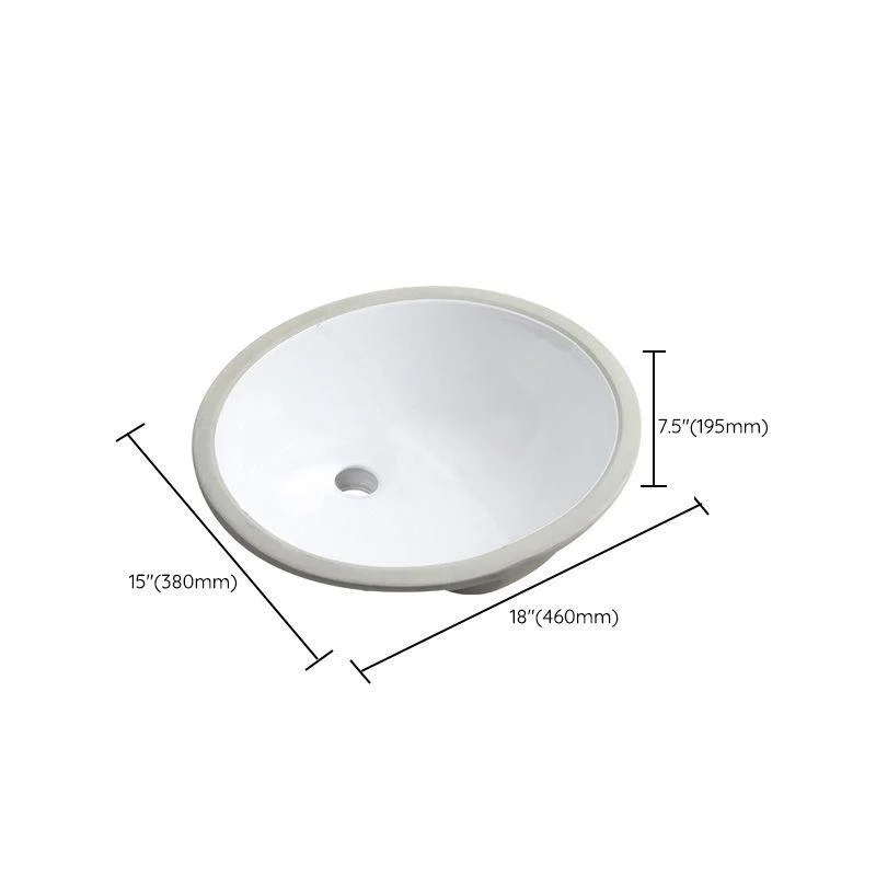 Contemporary Round Wash Stand Ceramic Undermount Bathroom Sink -Bathlova