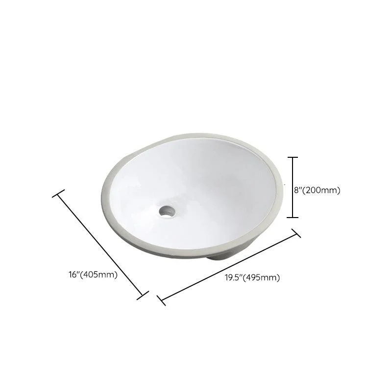 Contemporary Round Wash Stand Ceramic Undermount Bathroom Sink -Bathlova