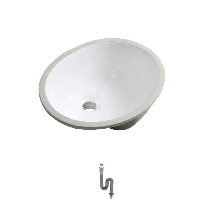 Contemporary Round Wash Stand Ceramic Undermount Bathroom Sink -Bathlova