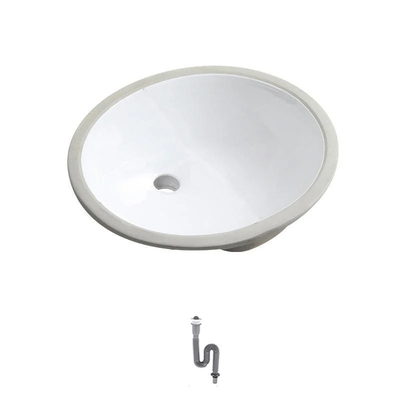 Contemporary Round Wash Stand Ceramic Undermount Bathroom Sink -Bathlova