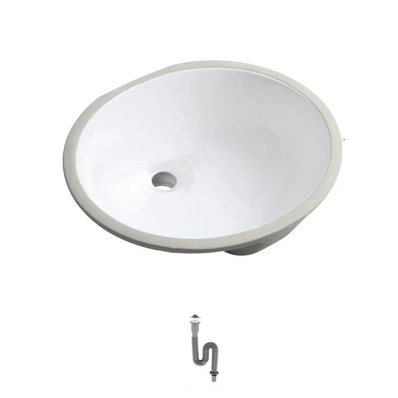 Contemporary Round Wash Stand Ceramic Undermount Bathroom Sink -Bathlova