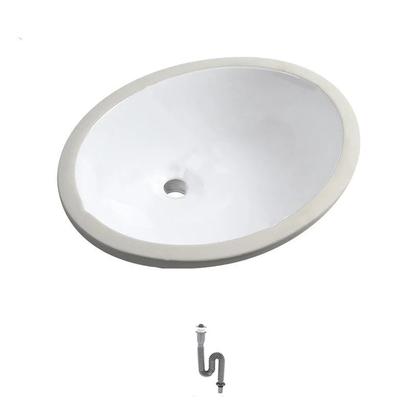 Contemporary Round Wash Stand Ceramic Undermount Bathroom Sink -Bathlova