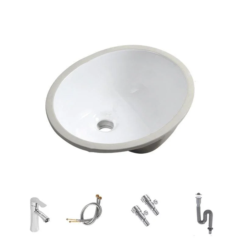 Contemporary Round Wash Stand Ceramic Undermount Bathroom Sink -Bathlova