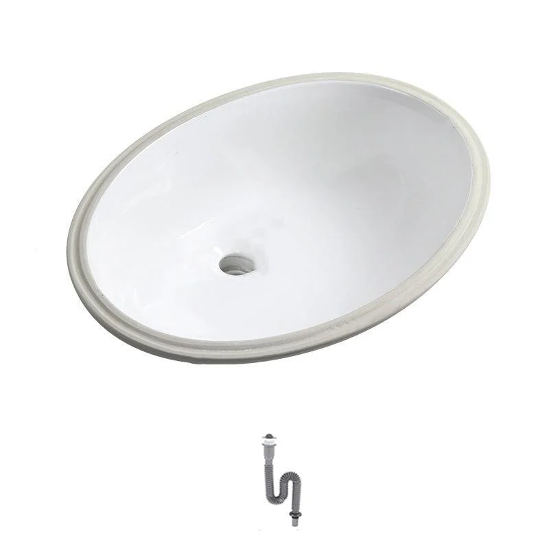 Contemporary Round Wash Stand Ceramic Undermount Bathroom Sink -Bathlova