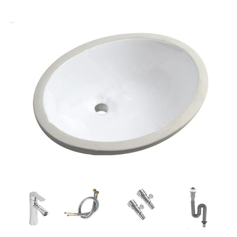 Contemporary Round Wash Stand Ceramic Undermount Bathroom Sink -Bathlova