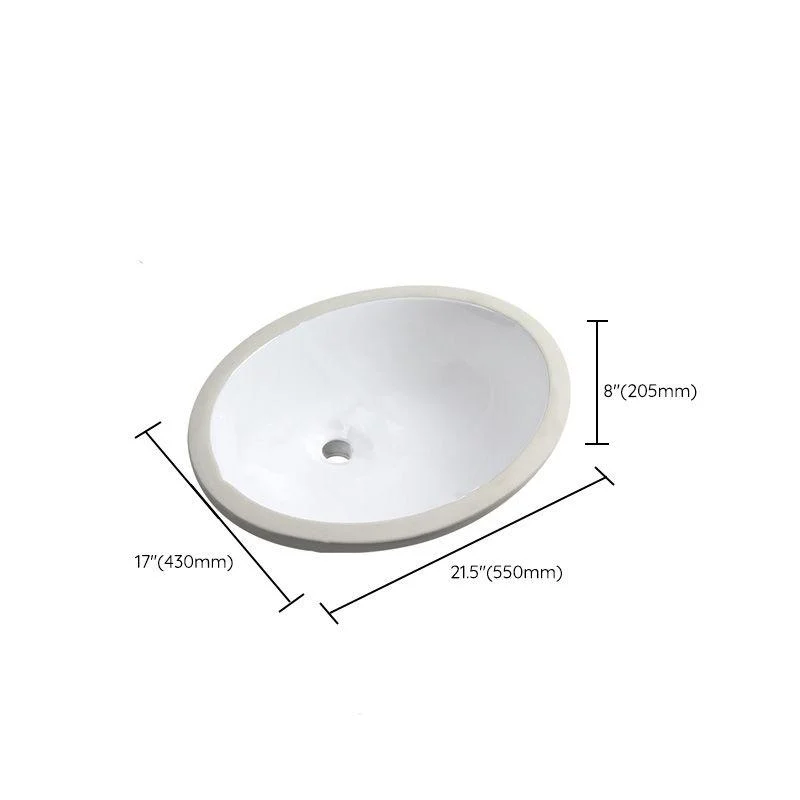 Contemporary Round Wash Stand Ceramic Undermount Bathroom Sink -Bathlova