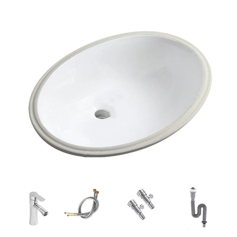 Contemporary Round Wash Stand Ceramic Undermount Bathroom Sink -Bathlova