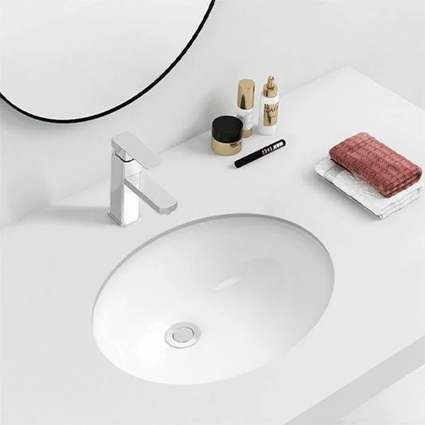 Contemporary Round Wash Stand Ceramic Undermount Bathroom Sink -Bathlova