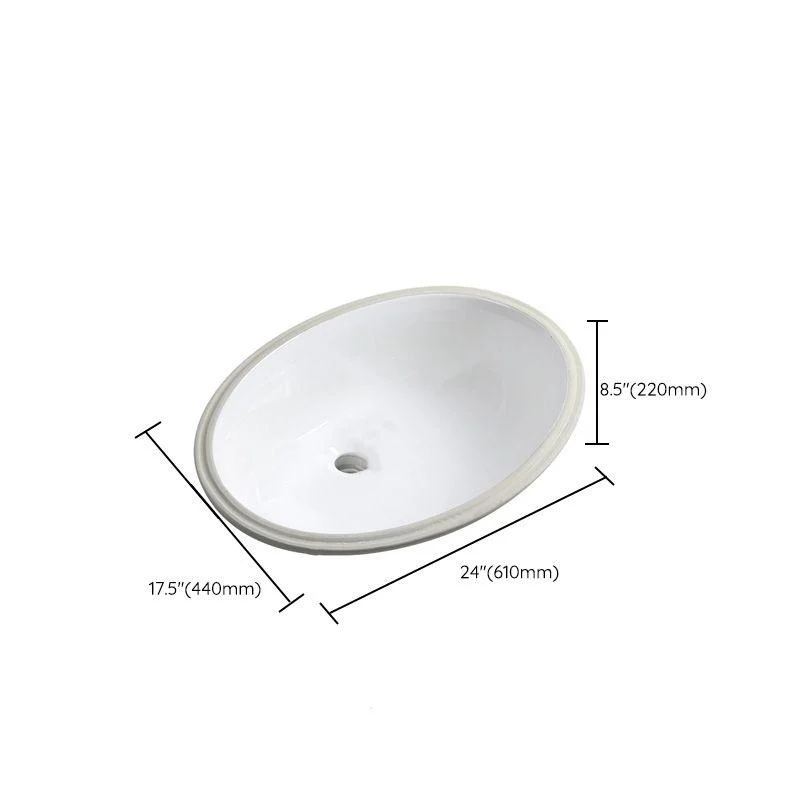 Contemporary Round Wash Stand Ceramic Undermount Bathroom Sink -Bathlova