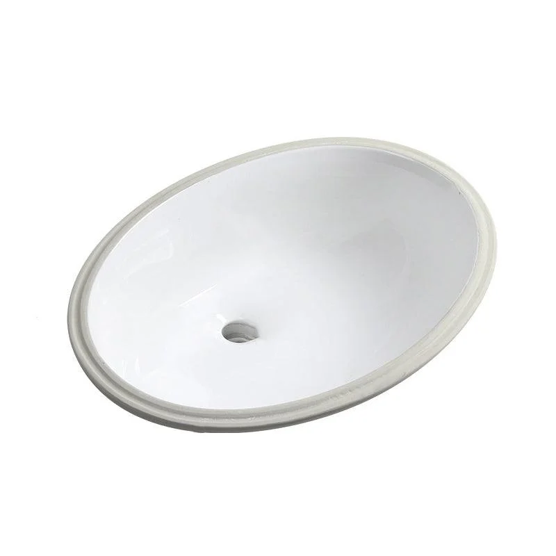 Contemporary Round Wash Stand Ceramic Undermount Bathroom Sink -Bathlova