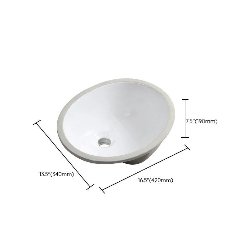 Contemporary Round Wash Stand Ceramic Undermount Bathroom Sink -Bathlova