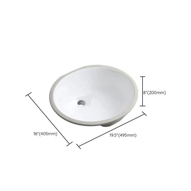 Contemporary Round Wash Stand Ceramic Undermount Bathroom Sink -Bathlova