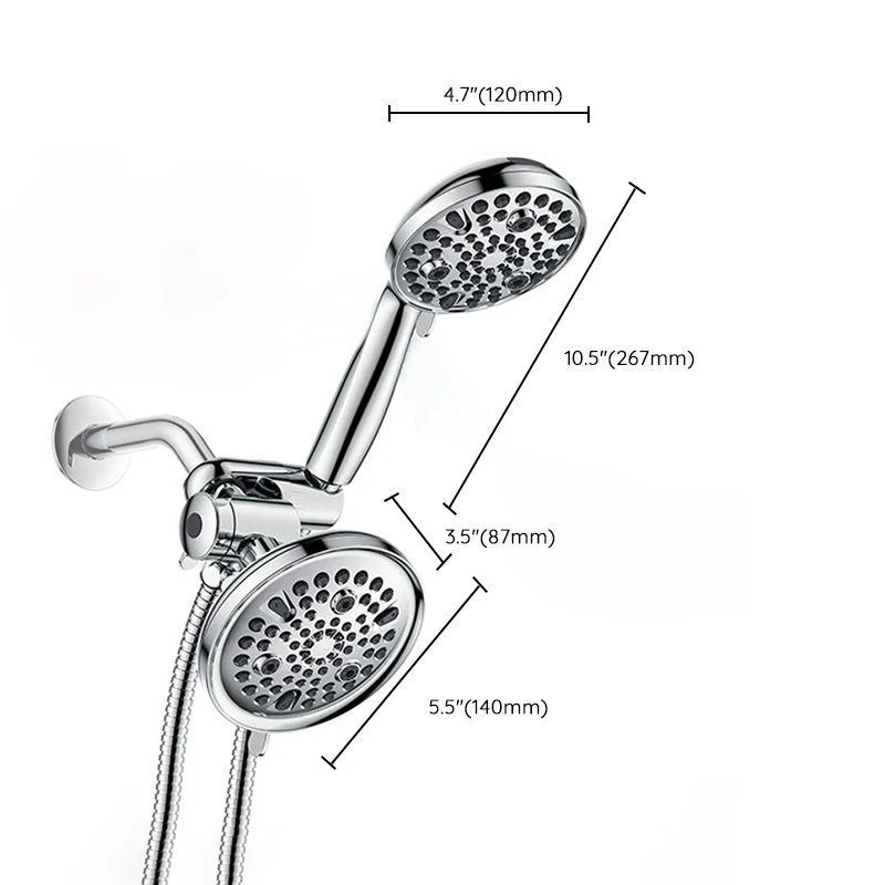 Contemporary Shower Combo Adjustable Shower Head Chrome Ceiling Mounted Round Shower Head -Bathlova