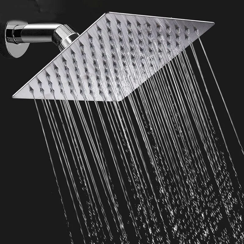 Contemporary Shower Combo Dual Shower Head Ceiling Mounted Metal Square Shower Head -Bathlova