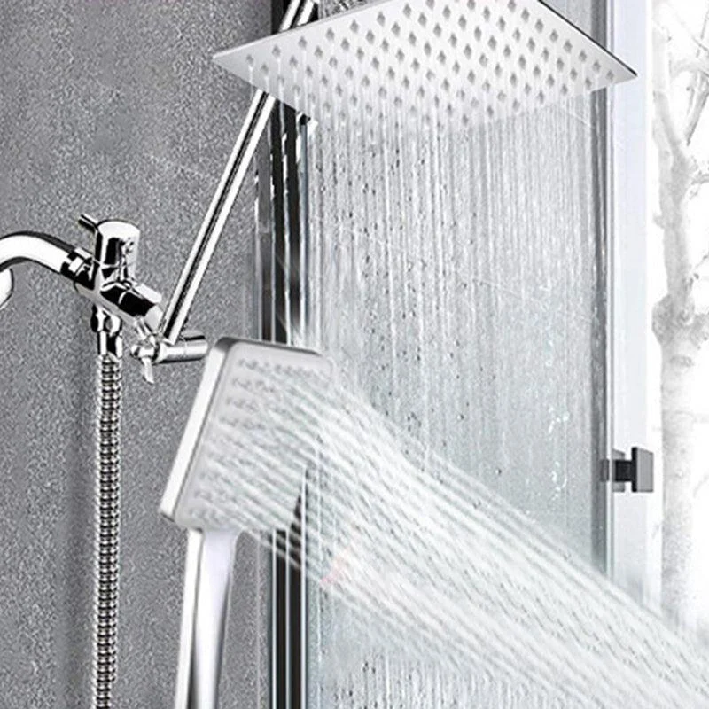 Contemporary Shower Combo Dual Shower Head Ceiling Mounted Square Shower Head -Bathlova