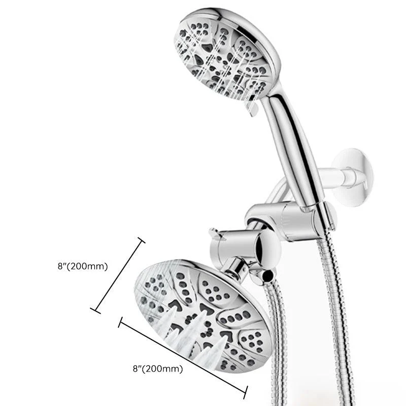 Contemporary Shower Combo Dual Shower Head Chrome Ceiling Mounted Round Shower Head -Bathlova