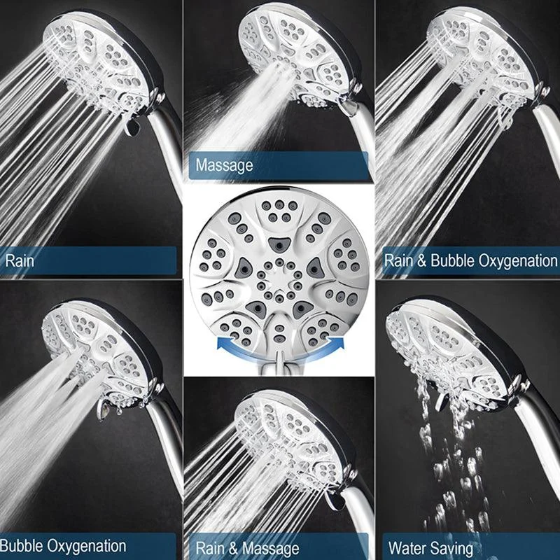 Contemporary Shower Combo Dual Shower Head Chrome Ceiling Mounted Round Shower Head -Bathlova