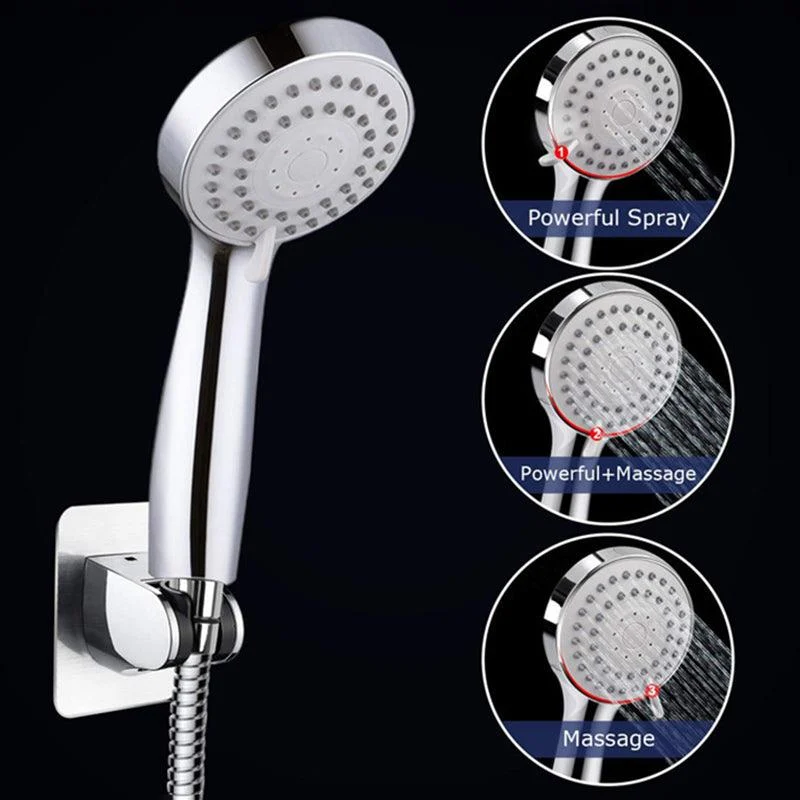 Contemporary Shower Combo Dual Shower Head Chrome Wall-Mount Round Shower Head -Bathlova