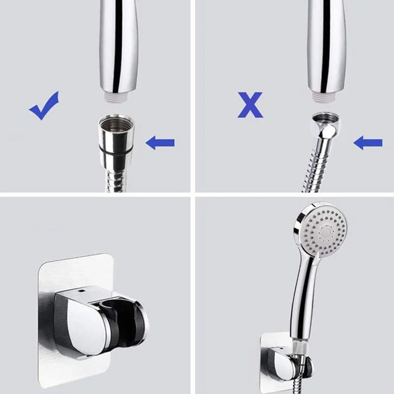 Contemporary Shower Combo Dual Shower Head Chrome Wall-Mount Round Shower Head -Bathlova