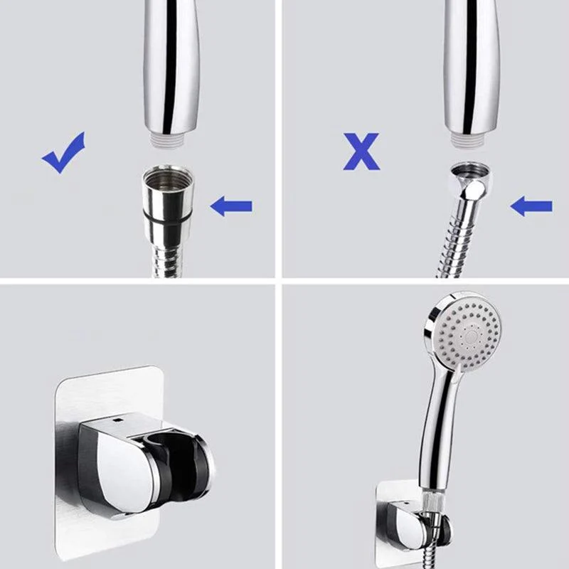 Contemporary Shower Combo Dual Shower Head Chrome Wall-Mount Round Shower Head -Bathlova