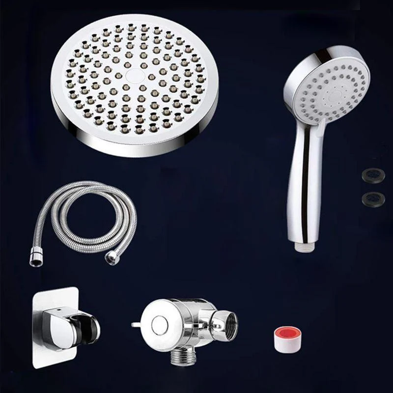 Contemporary Shower Combo Dual Shower Head Chrome Wall-Mount Round Shower Head -Bathlova