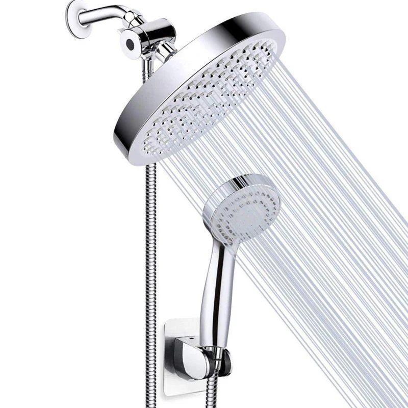 Contemporary Shower Combo Dual Shower Head Chrome Wall-Mount Round Shower Head -Bathlova