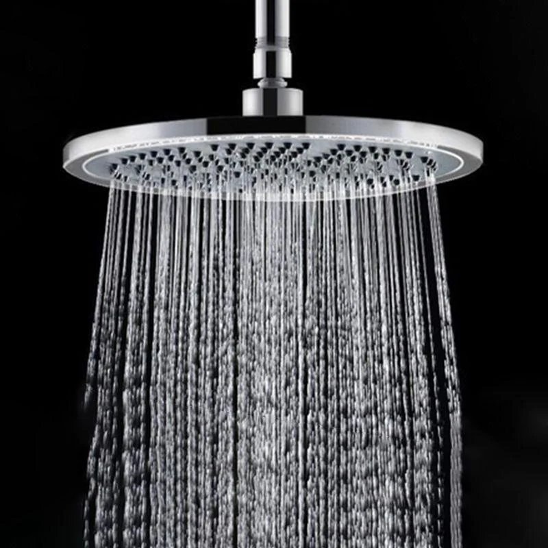 Contemporary Shower Combo Fixed Shower Head Stainless Steel Wall-Mount Round Shower Head -Bathlova