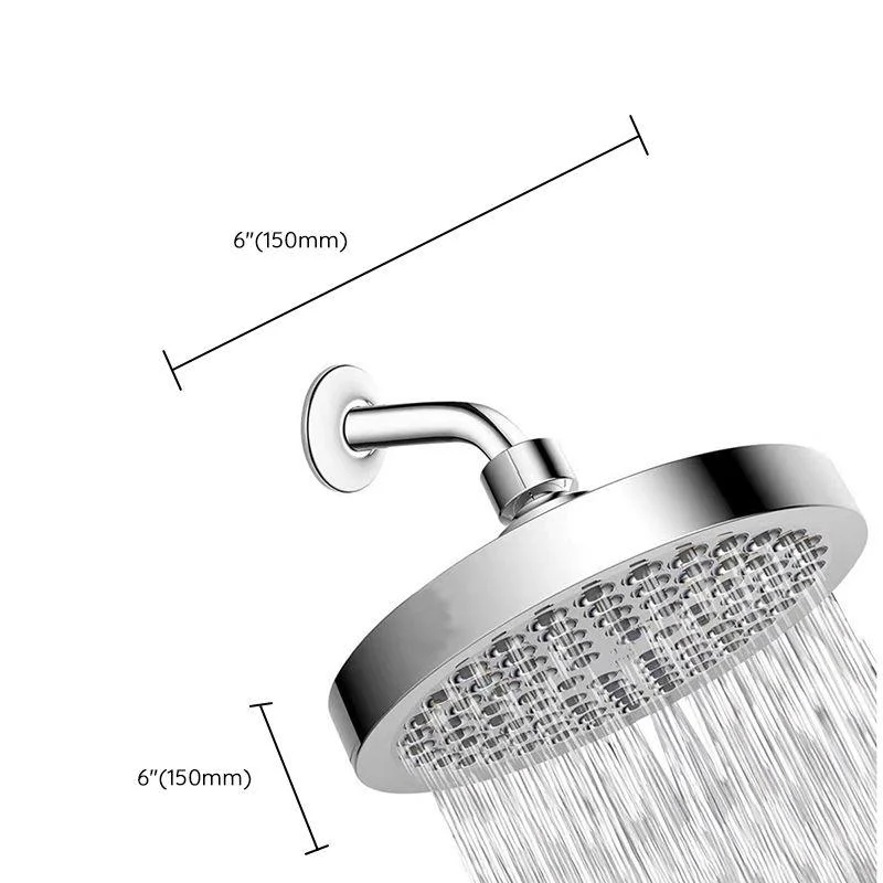 Contemporary Shower Combo Fixed Shower Head Stainless Steel Wall-Mount Round Shower Head -Bathlova