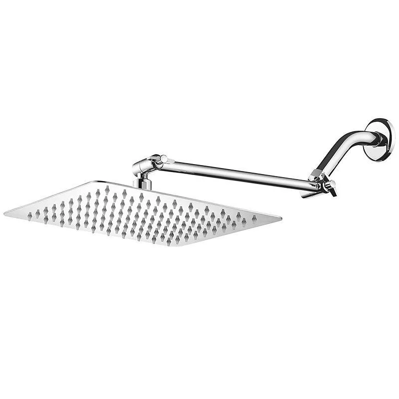 Contemporary Shower Combo Fixed Shower Head Stainless Steel Wall-Mount Square Shower Head -Bathlova