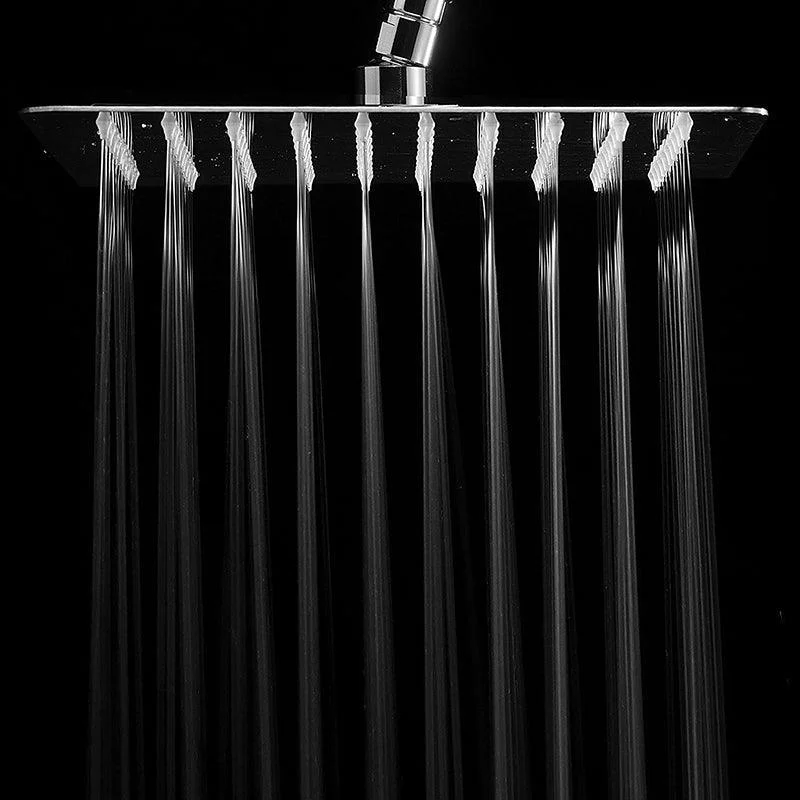 Contemporary Shower Combo Fixed Shower Head Stainless Steel Wall-Mount Square Shower Head -Bathlova