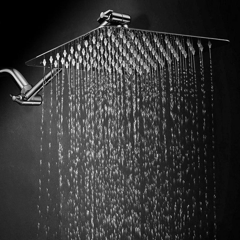 Contemporary Shower Combo Fixed Shower Head Stainless Steel Wall-Mount Square Shower Head -Bathlova