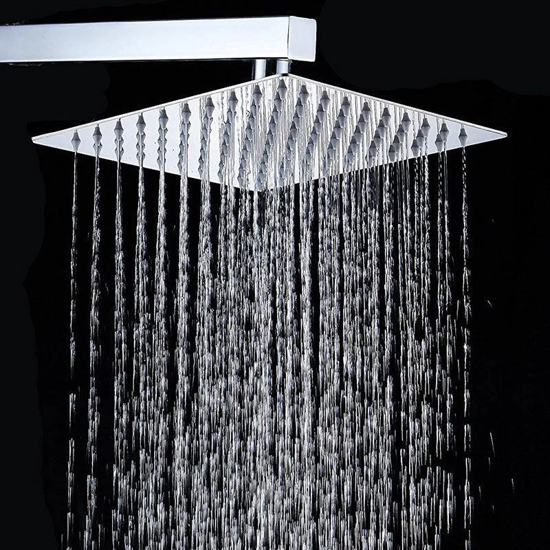 Contemporary Shower Combo Fixed Shower Head Stainless Steel Wall-Mount Square Shower Head -Bathlova