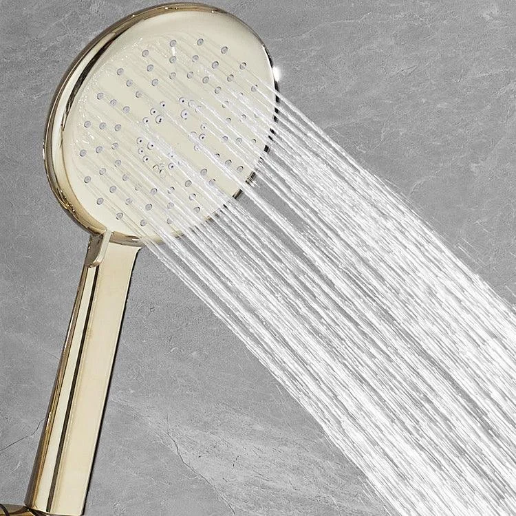 Contemporary Shower Head Combo Gold Wall Mounted Shower System -Bathlova