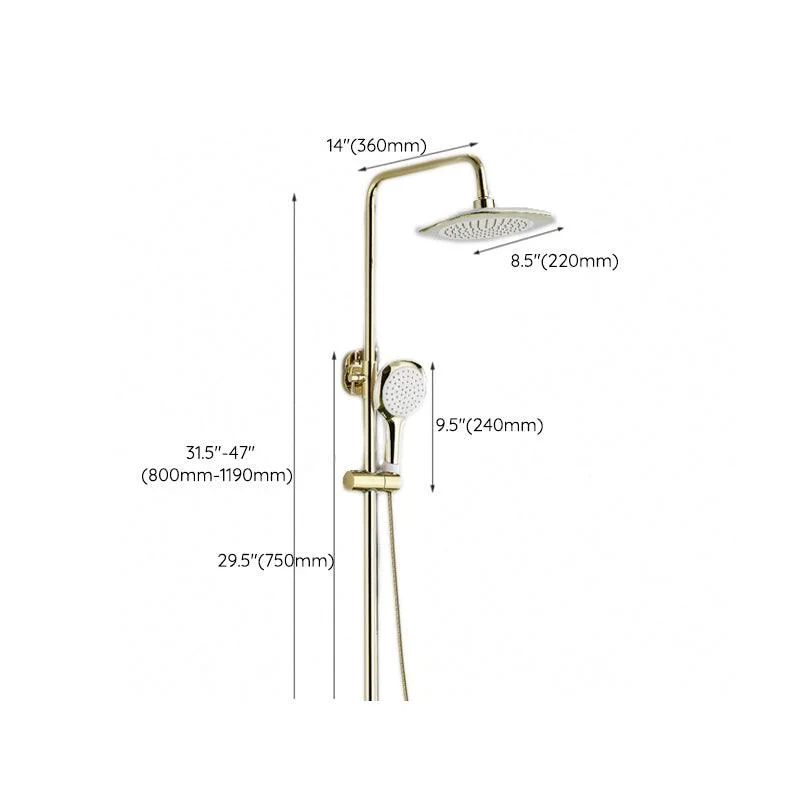 Contemporary Shower Head Combo Gold Wall Mounted Shower System -Bathlova