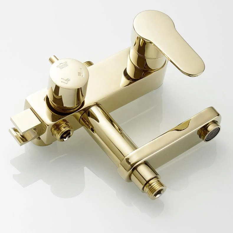 Contemporary Shower Head Combo Gold Wall Mounted Shower System -Bathlova