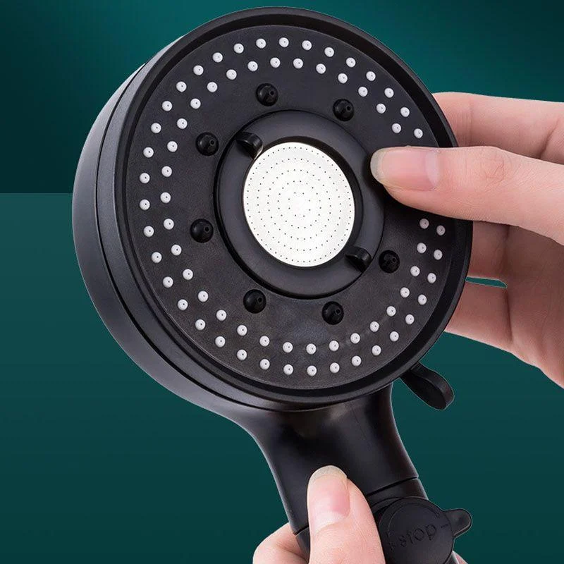 Contemporary Shower Head Combo Handheld Shower Head Plastic Wall-Mount Black Shower Head -Bathlova